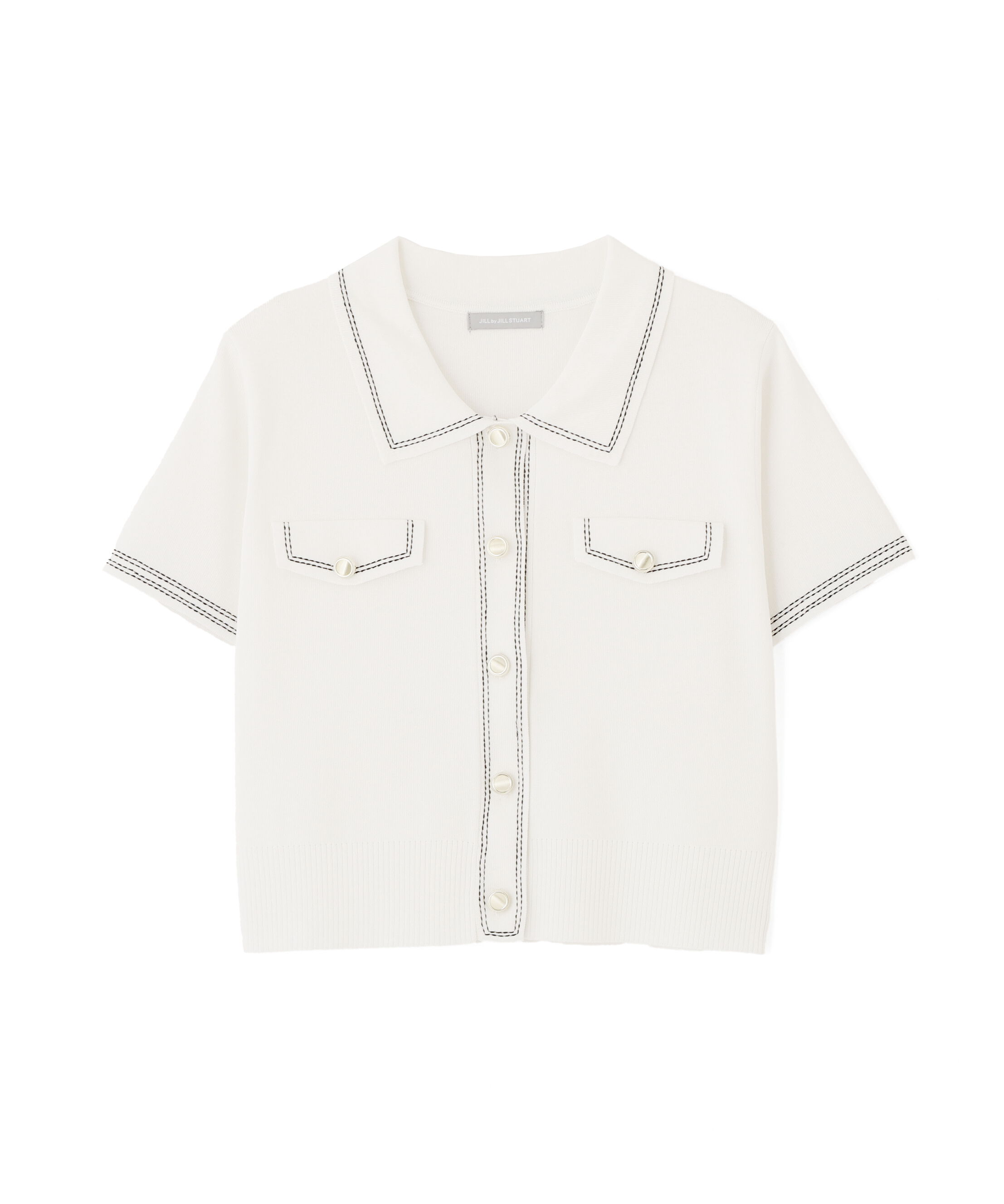  「ステッチポロニット」|ニット・セーター|ホワイト