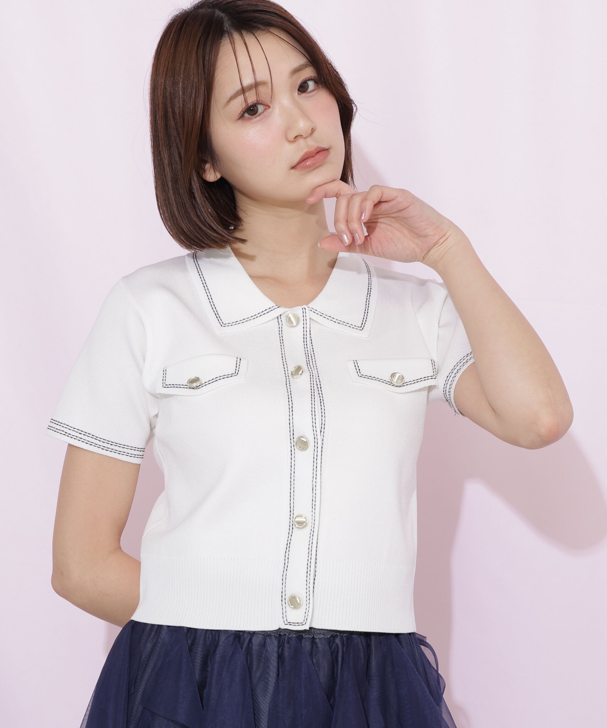  「ステッチポロニット」|ニット・セーター|