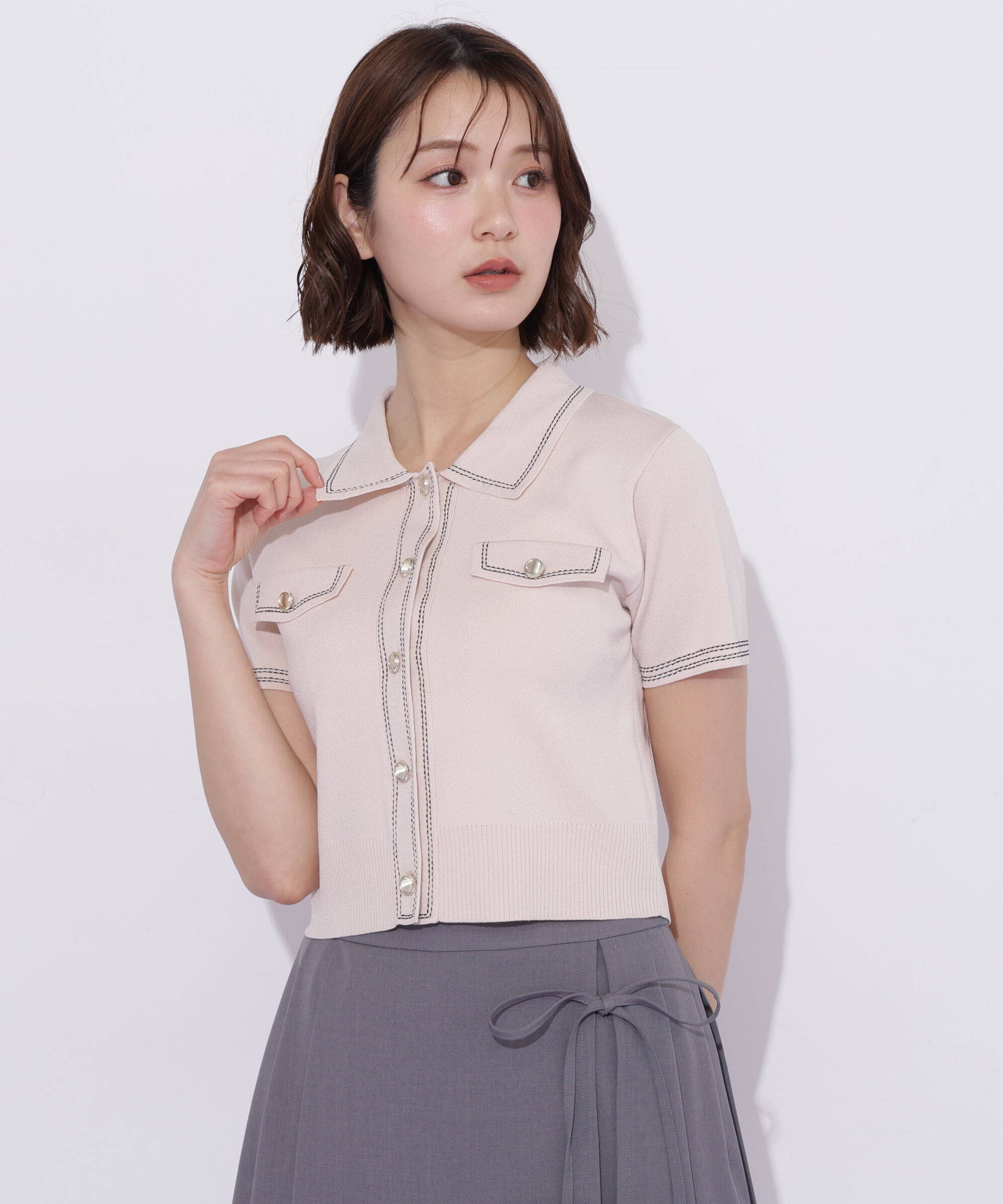  「ステッチポロニット」|ニット・セーター|