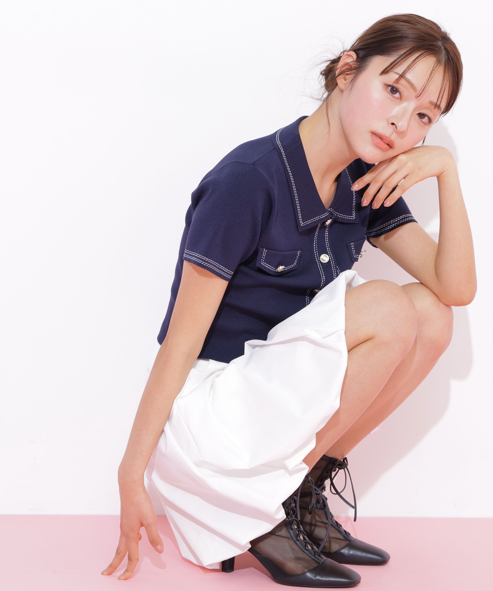  「ステッチポロニット」|ニット・セーター|