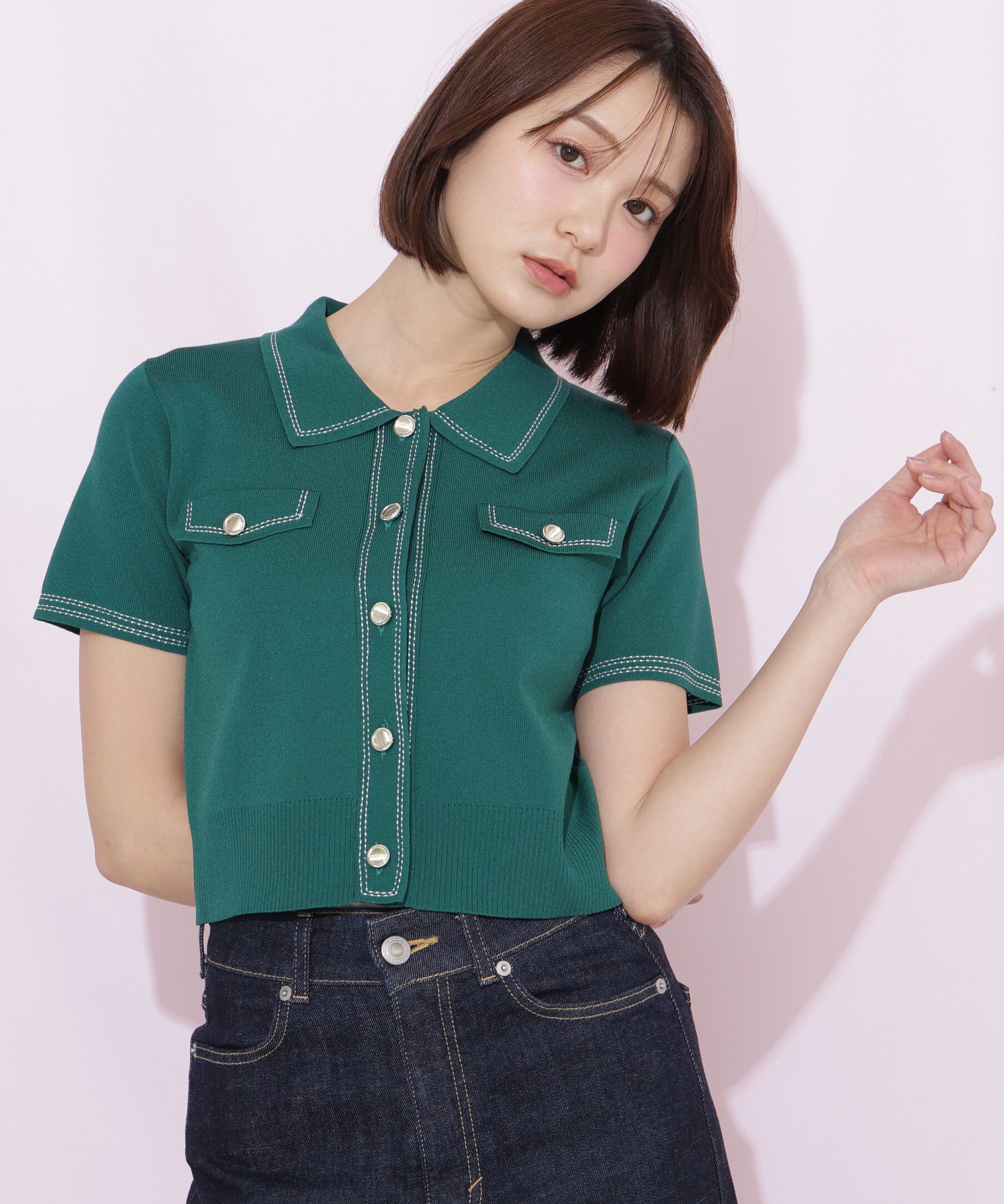  「ステッチポロニット」|ニット・セーター|