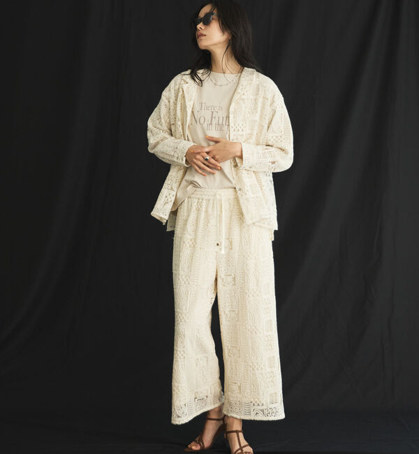 Doux archives「パッチワークレースワイドパンツ」|チノ|