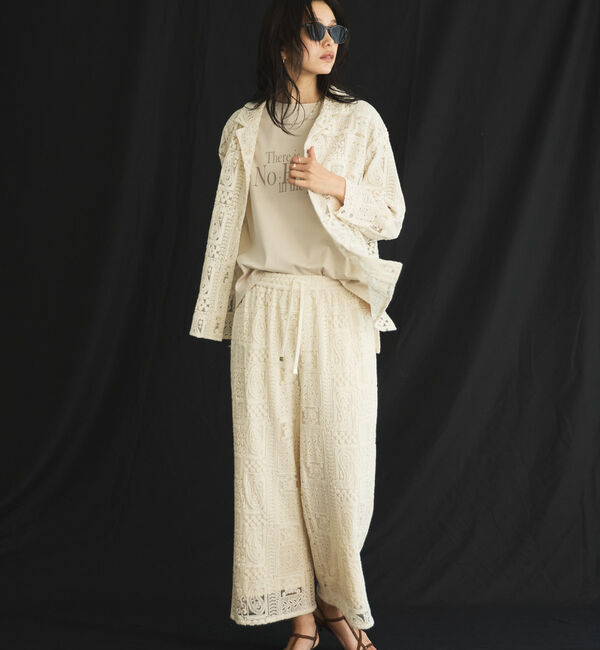 Doux archives「パッチワークレースワイドパンツ」|チノ|