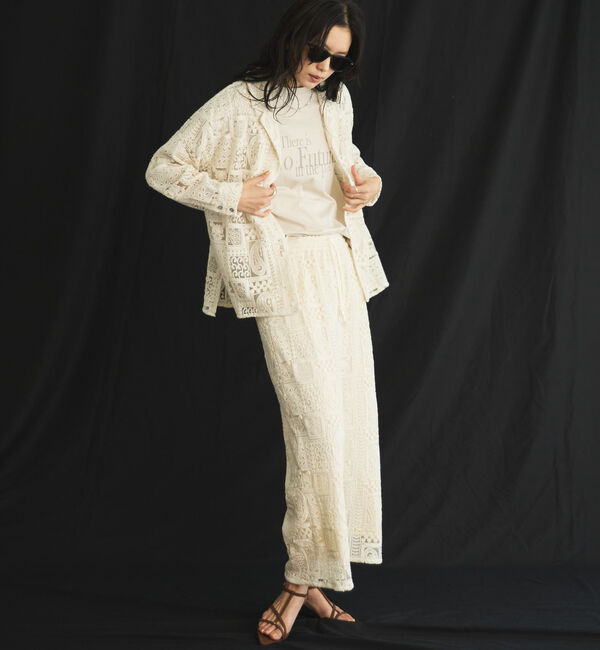 Doux archives「パッチワークレースワイドパンツ」|チノ|