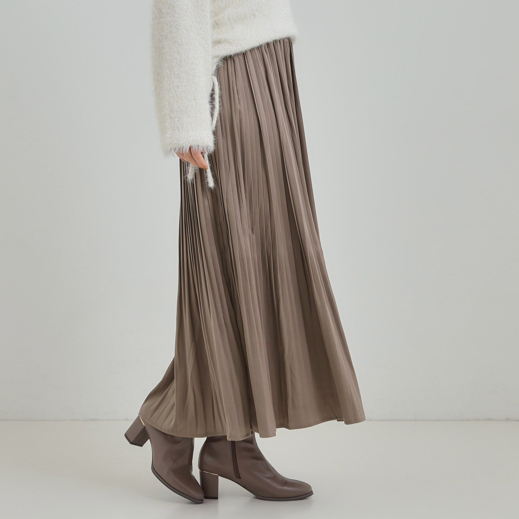 SHOO･LA･RUE「【着丈選べる/あったか】裏に秘密 プリーツスカート」|スカート|