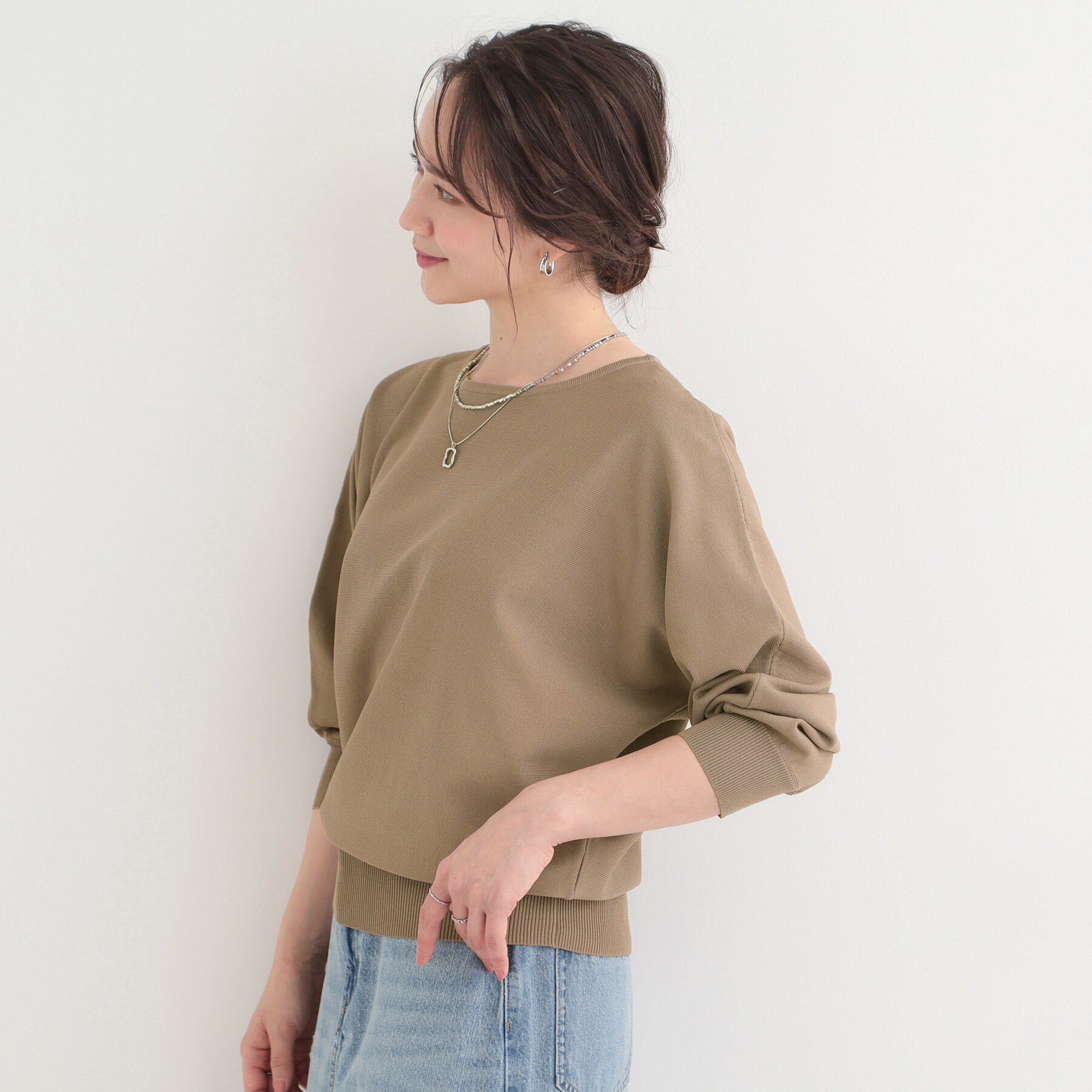 SHOO･LA･RUE「【洗える】軽やかでさらっとしたタッチ すっきり見えドルマンニット」|ニット・セーター|