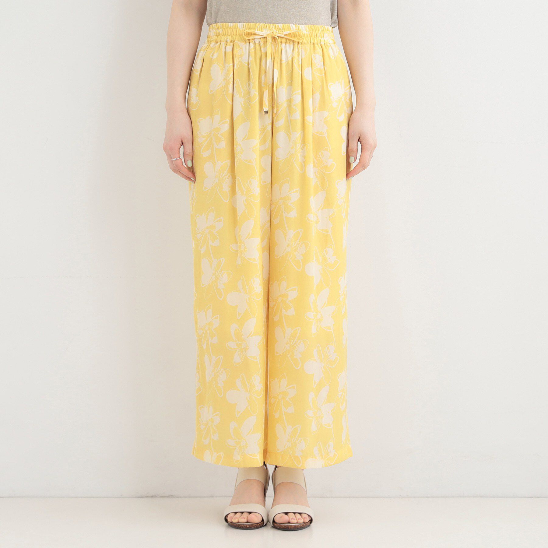 SHOO･LA･RUE「【選べる4柄/洗濯機可】さらっとしなやか　サテンワイドパンツ」|その他|