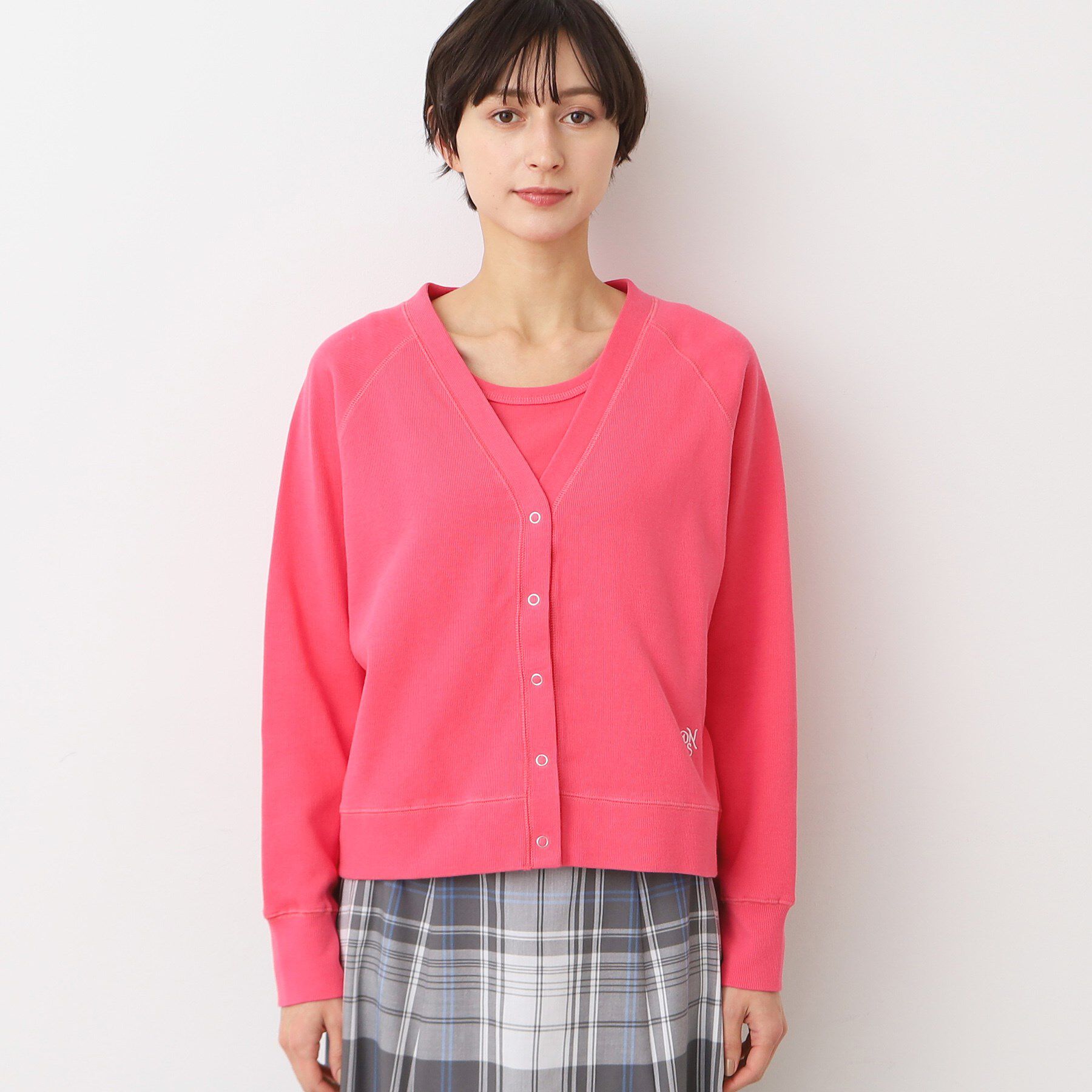 Dessin「【洗える】コットンジャージVネックカーディガン」|カーディガン|
