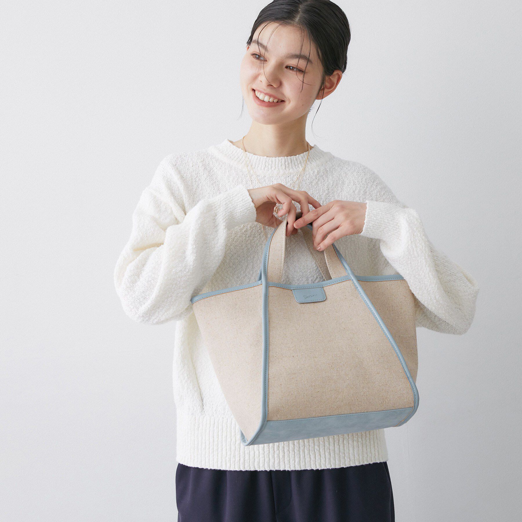 Dessin「【軽量】コットンリネンパイピングバッグ」|トートバッグ|