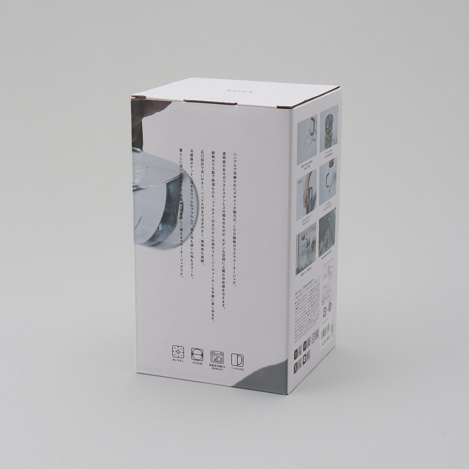 212 KITCHEN STORE「LOG 耐熱ガラスウォータージャグ ハンドル付き 1.0」|グラス・マグカップ|