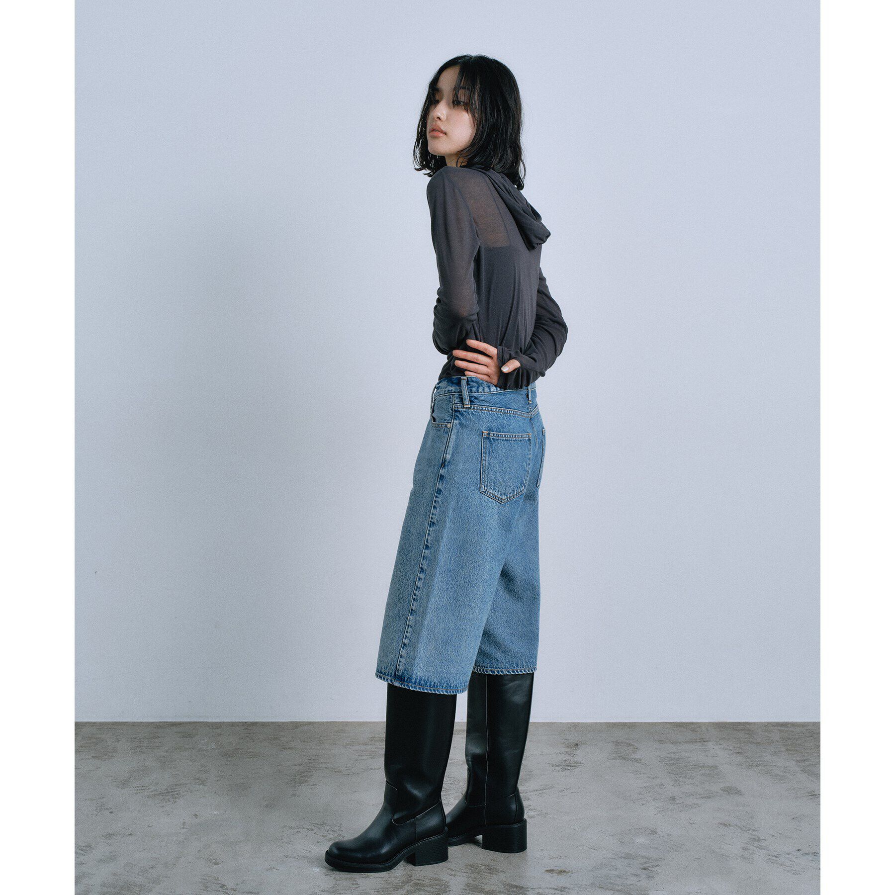 CODE A「【Re】sheer hoodie tee」|ニット・セーター|