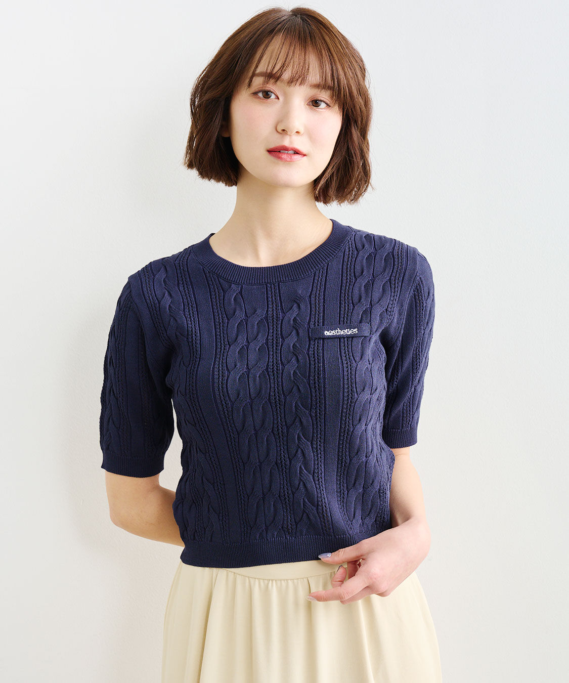 COCO DEAL「ケーブルハーフスリーブニット」|ニット・セーター|