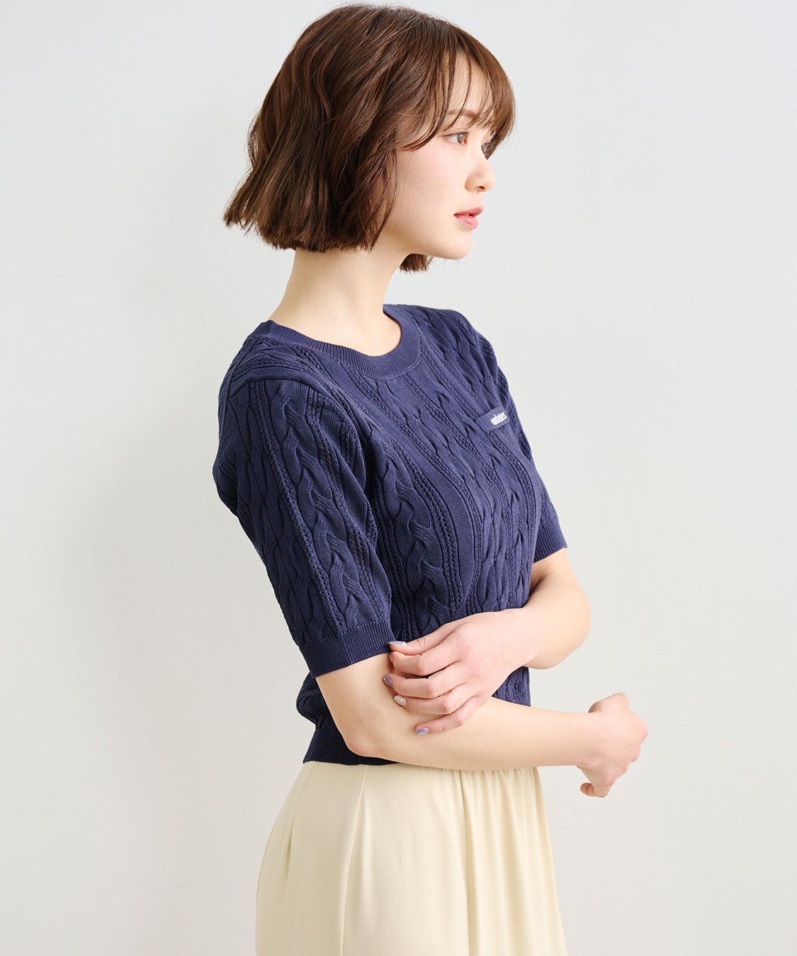 COCO DEAL「ケーブルハーフスリーブニット」|ニット・セーター|