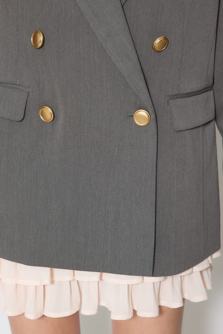 rienda「ピークドラペルダブルテーラードジャケット」|その他|