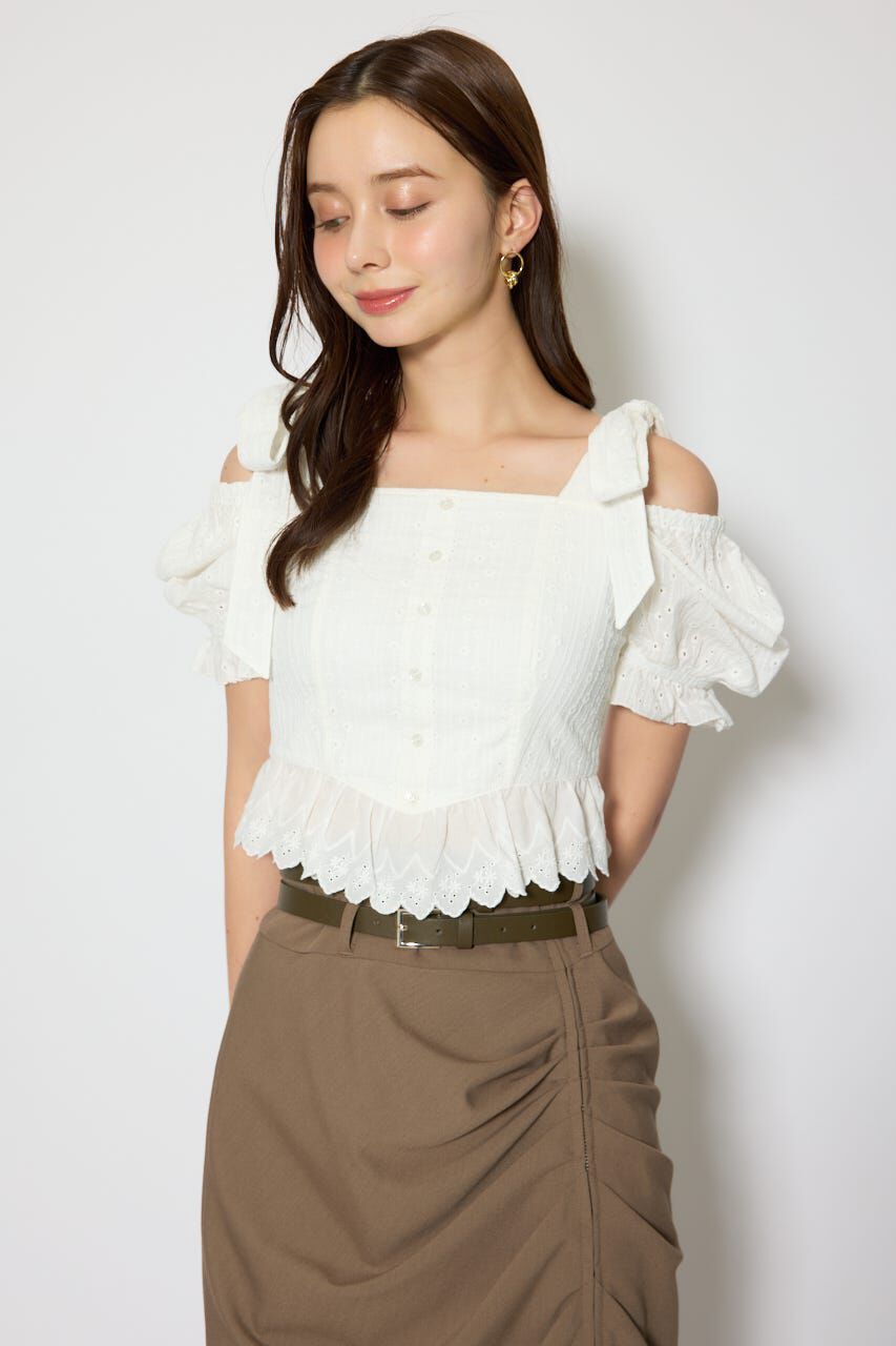 rienda「コットンレースブラウス」|シャツ・ブラウス|