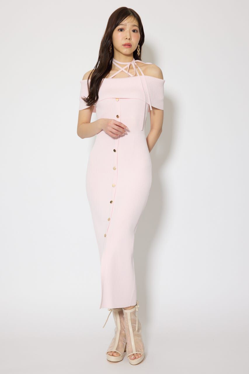 rienda「オフショルダーニットタイトワンピース」|ワンピース|