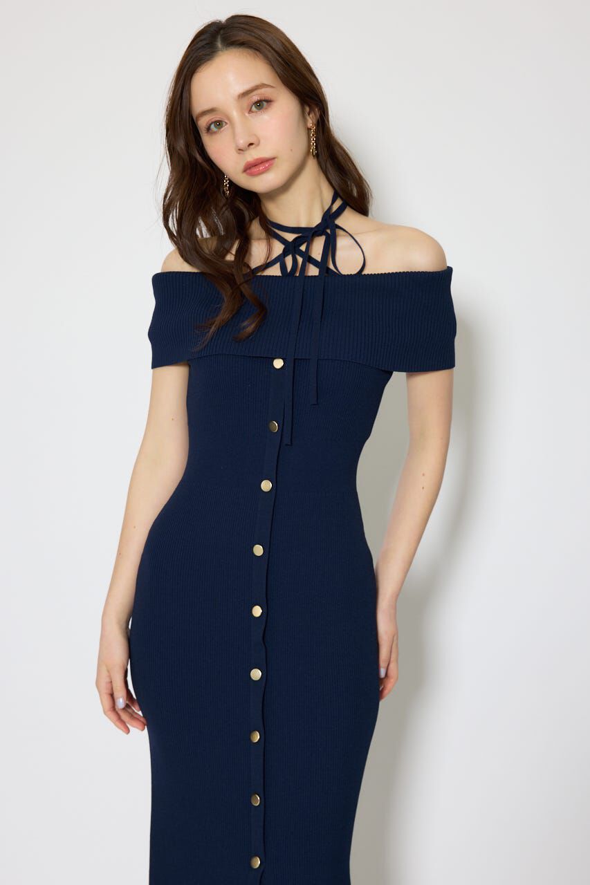 rienda「オフショルダーニットタイトワンピース」|ワンピース|