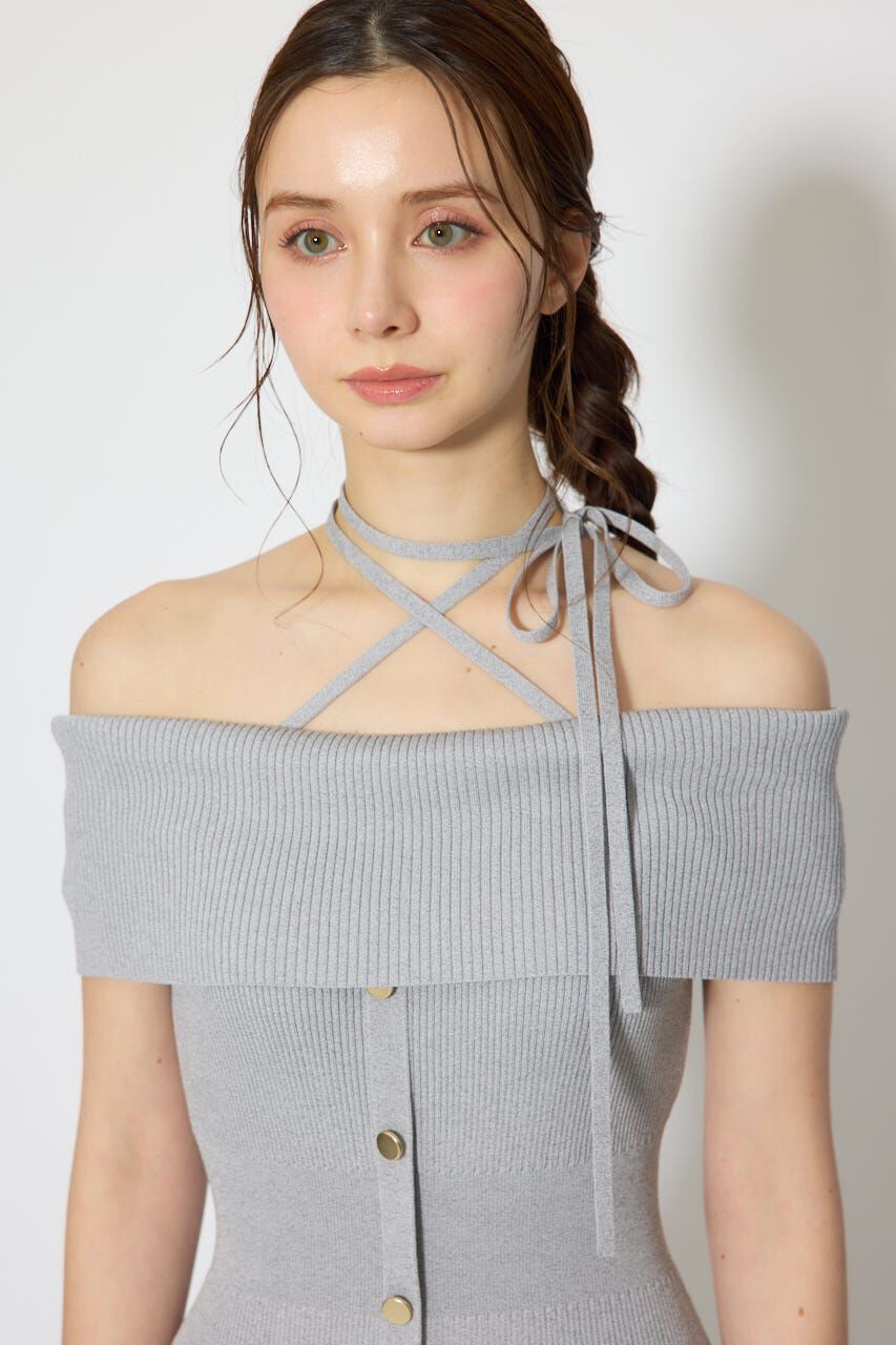 rienda「オフショルダーニットタイトワンピース」|ワンピース|