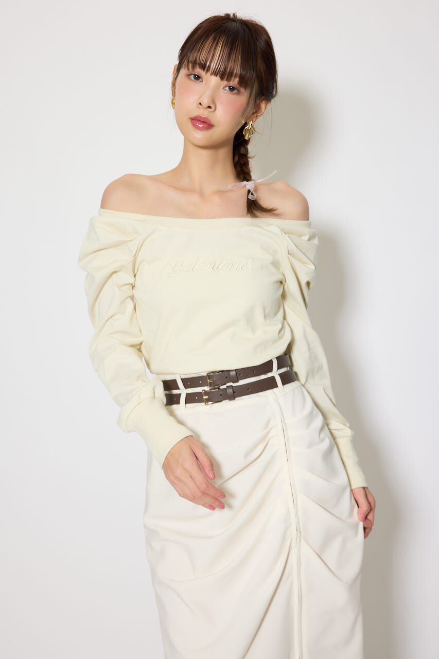 rienda「オフショルカットロングTシャツ」|Tシャツ・カットソー|