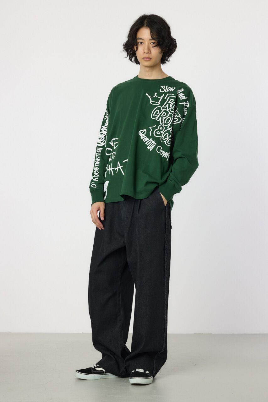 RODEO CROWNS「フリンジストレートデニムパンツ」|デニム|