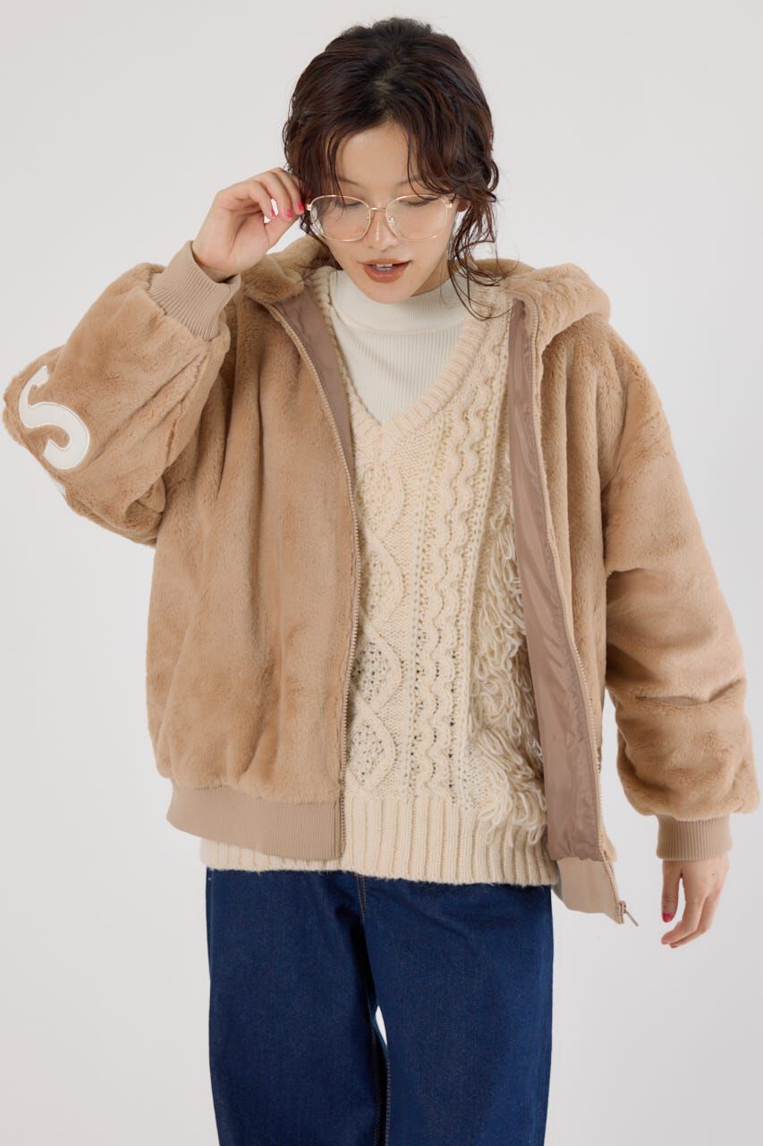 RODEO CROWNS「ロゴパッチエコファーブルゾン」|ブルゾン・スタジャン|