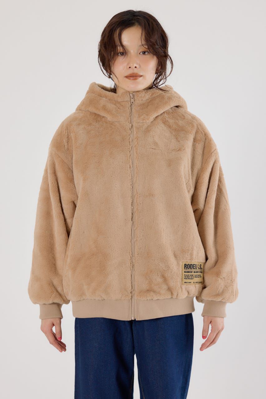 RODEO CROWNS「ロゴパッチエコファーブルゾン」|ブルゾン・スタジャン|