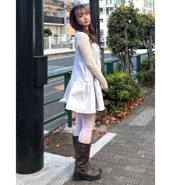 CALNAMUR「フロントレースアップデニムワンピース」|ワンピース|