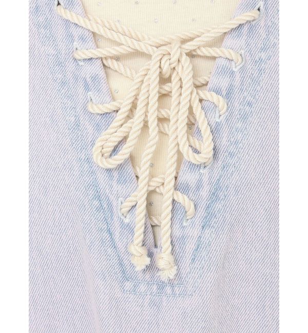 CALNAMUR「フロントレースアップデニムワンピース」|ワンピース|