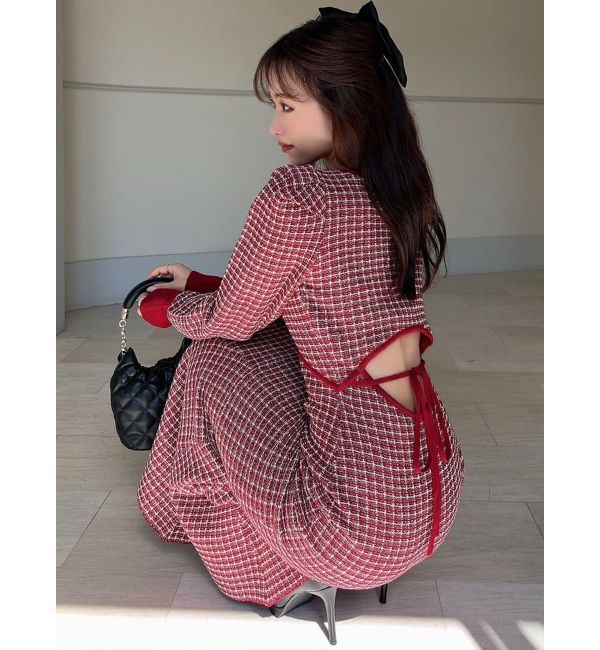 RESEXXY「バイカラーツイードマーメイドニットワンピース」|ワンピース|