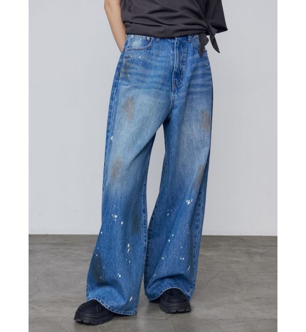 EMODA「ペインティングライクルーズジーンズ」|デニム|アイスブルー