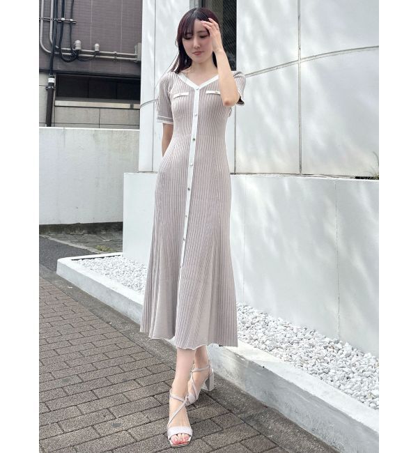 MERCURYDUO「バイカラーニットワンピース」|ワンピース|
