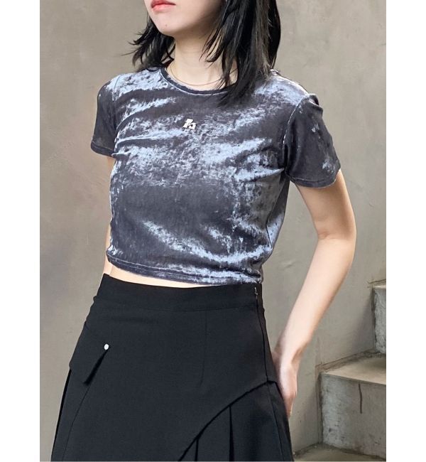 MURUA「クロップドシアーベロアTシャツ」|Tシャツ・カットソー|