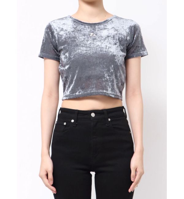 MURUA「クロップドシアーベロアTシャツ」|Tシャツ・カットソー|