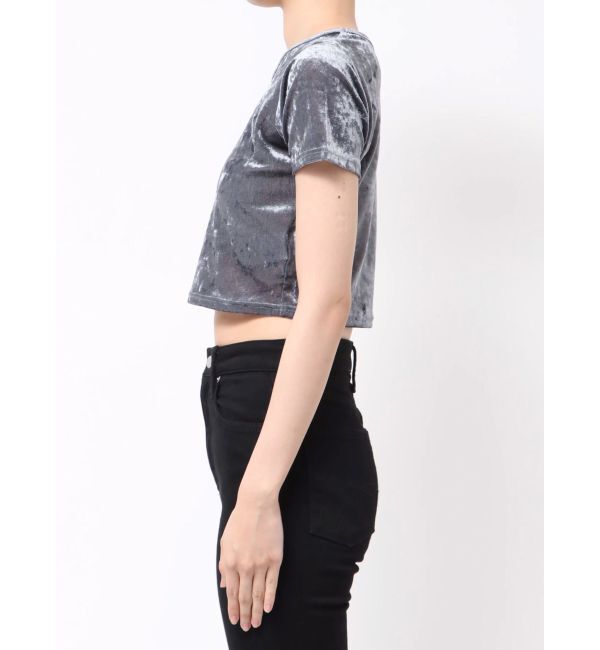 MURUA「クロップドシアーベロアTシャツ」|Tシャツ・カットソー|