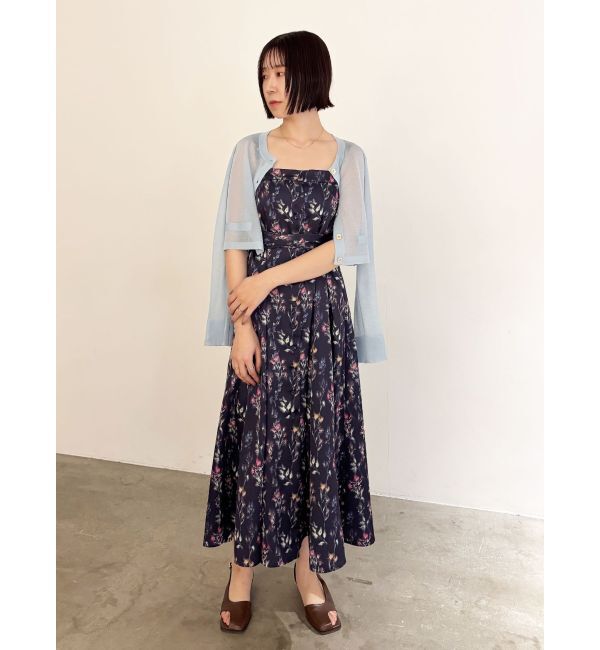 LAGUNAMOON「フロントボタンデザインフロ-ラルプリントサテンキャミワンピース」|ワンピース|