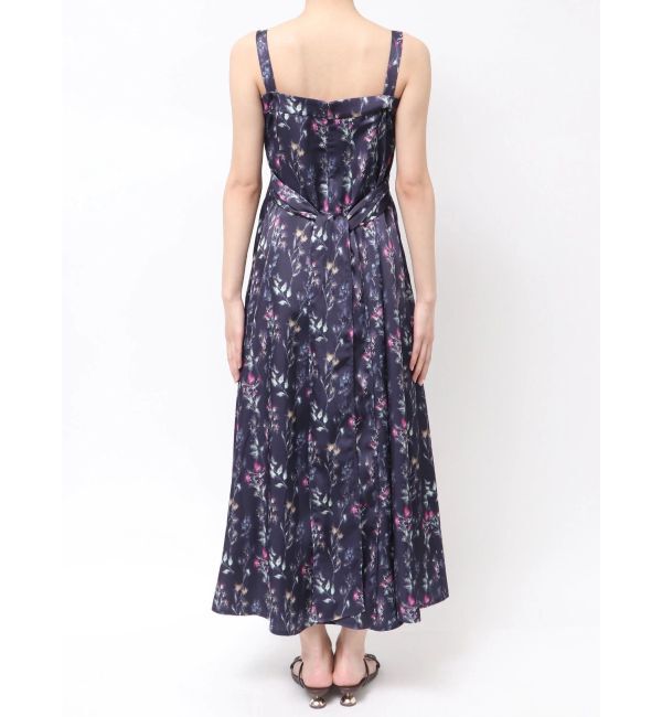 LAGUNAMOON「フロントボタンデザインフロ-ラルプリントサテンキャミワンピース」|ワンピース|