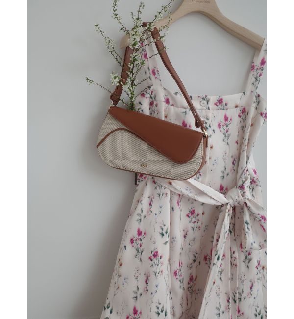 LAGUNAMOON「フロントボタンデザインフロ-ラルプリントサテンキャミワンピース」|ワンピース|