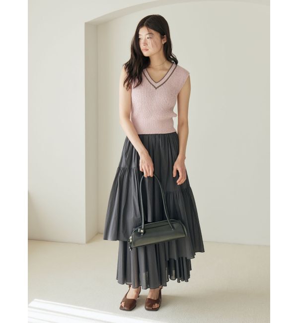 LAGUNAMOON「アシメティアードコットンスカート」|スカート|