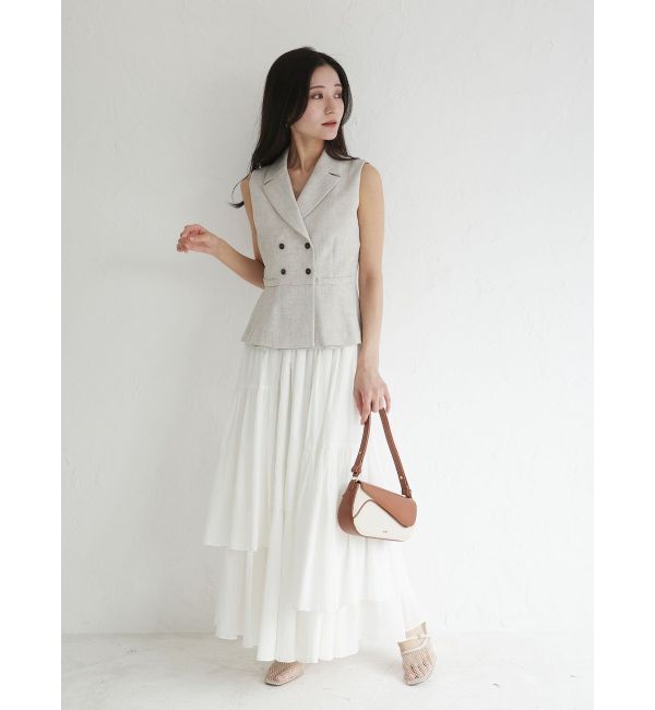 LAGUNAMOON「アシメティアードコットンスカート」|スカート|