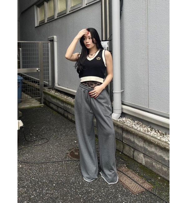 EVRIS「エンブレムクロップドニットベスト」|ベスト・ジレ|