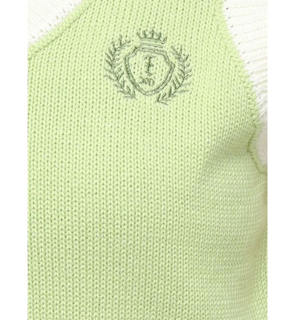 EVRIS「エンブレムクロップドニットベスト」|ベスト・ジレ|