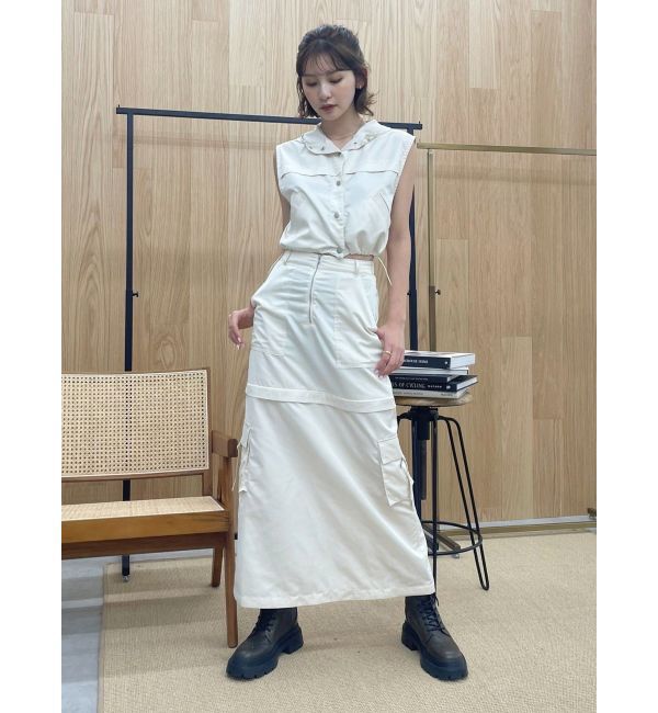 EVRIS「フードドロストショートベスト【セットアップ着用可能】」|ベスト・ジレ|