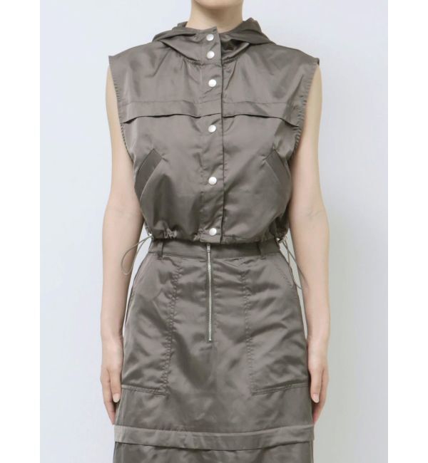 EVRIS「フードドロストショートベスト【セットアップ着用可能】」|ベスト・ジレ|