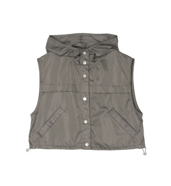 EVRIS「フードドロストショートベスト【セットアップ着用可能】」|ベスト・ジレ|