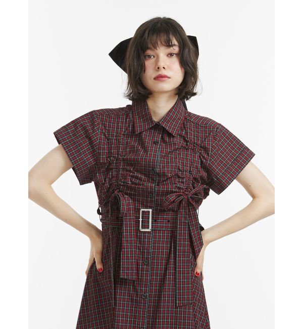 jouetie「ギャザーリボンシャツワンピース」|ワンピース|