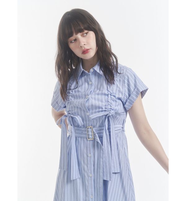 jouetie「ギャザーリボンシャツワンピース」|ワンピース|