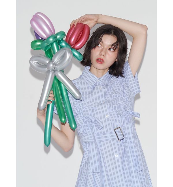 jouetie「ギャザーリボンシャツワンピース」|ワンピース|