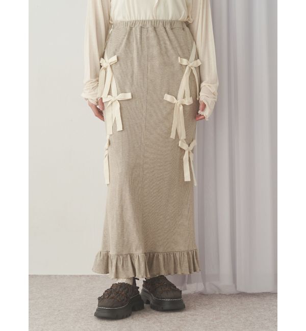 merry jenny「ribbon ribbonリブロングスカート」|スカート|