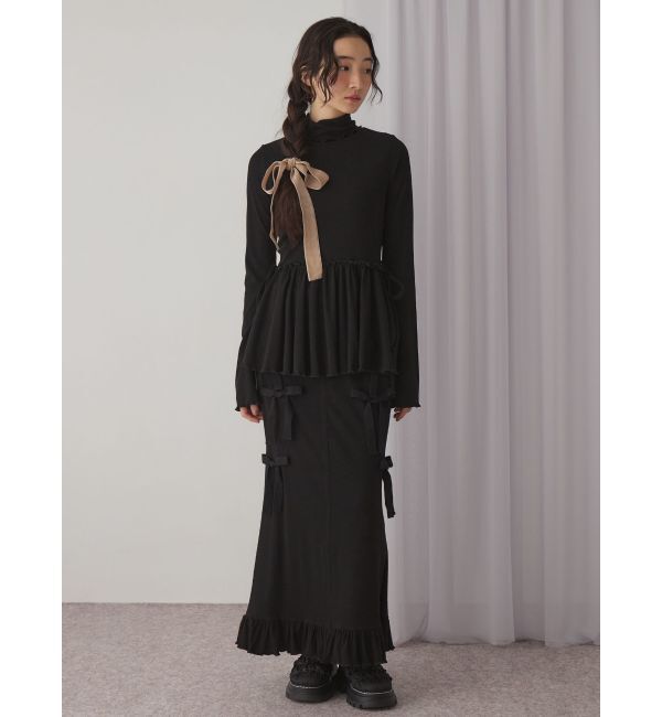 merry jenny「ribbon ribbonリブロングスカート」|スカート|