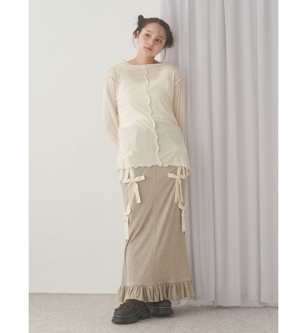 merry jenny「ribbon ribbonリブロングスカート」|スカート|